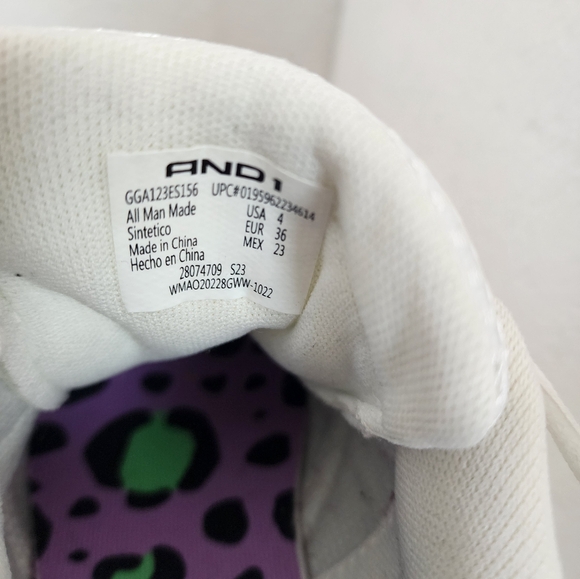 Andi 1 White Athletic Youth Sneakers Size 4 - Picture 6 of 6